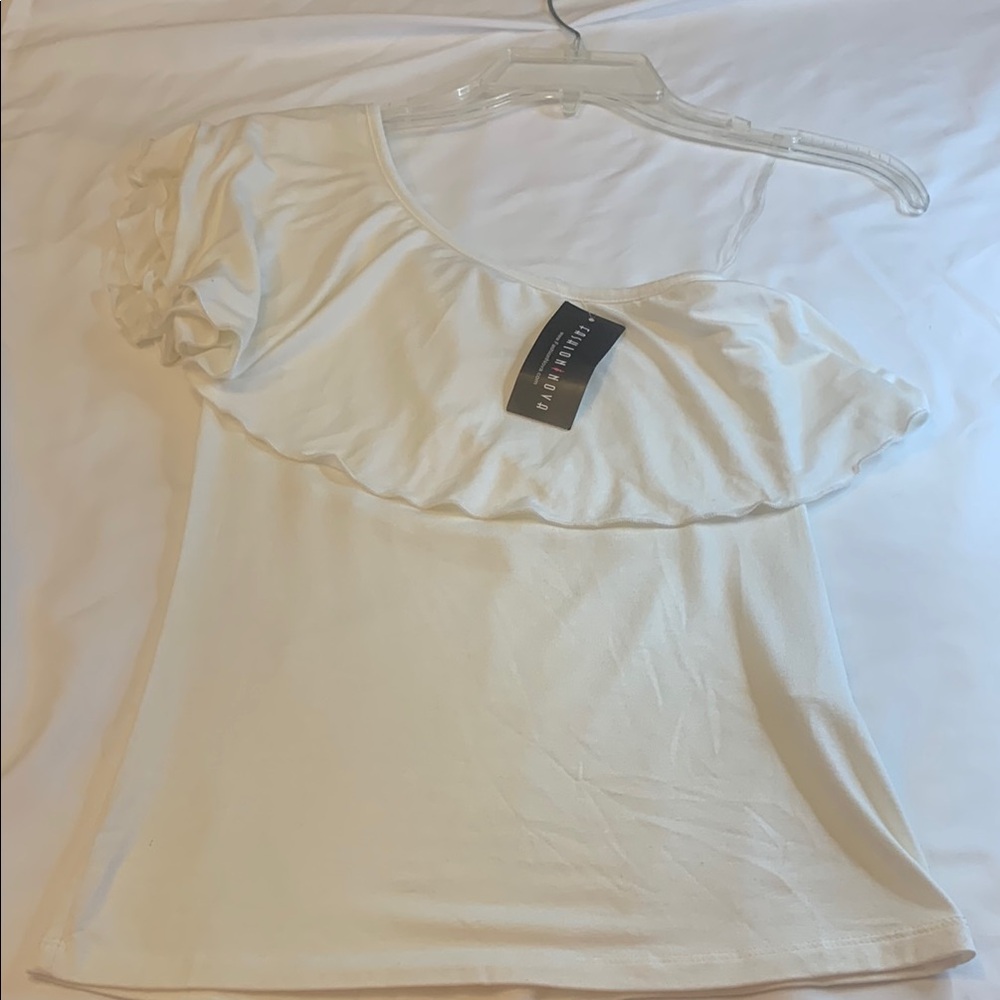 White Ruffled Top by Forever 21